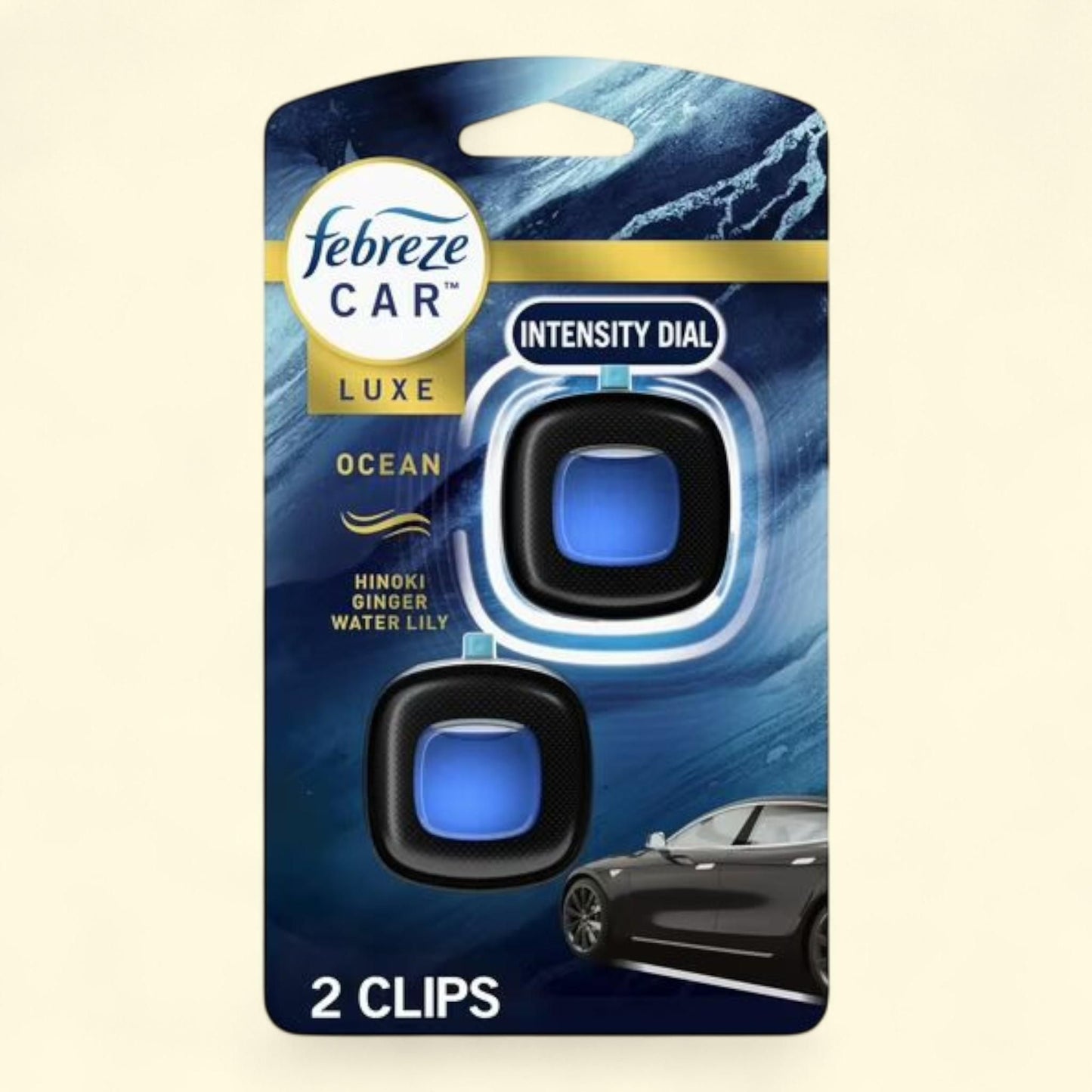 Febreze Car Air Freshener, Car Vent Clip, Ocean, 2 Count