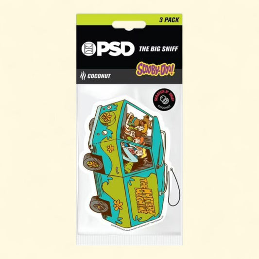 PSD Big Sniff, Scooby Doo Mystery Machine Hanging Air Freshener 3 Pack, Coconut Scent