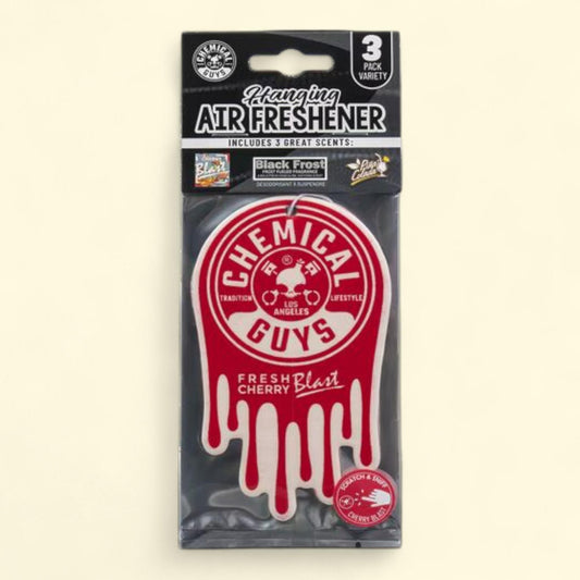 Chemical Guys Hanging Air Freshener 3-Pack Variety, Black Frost, Cherry Blast, Pina Colada