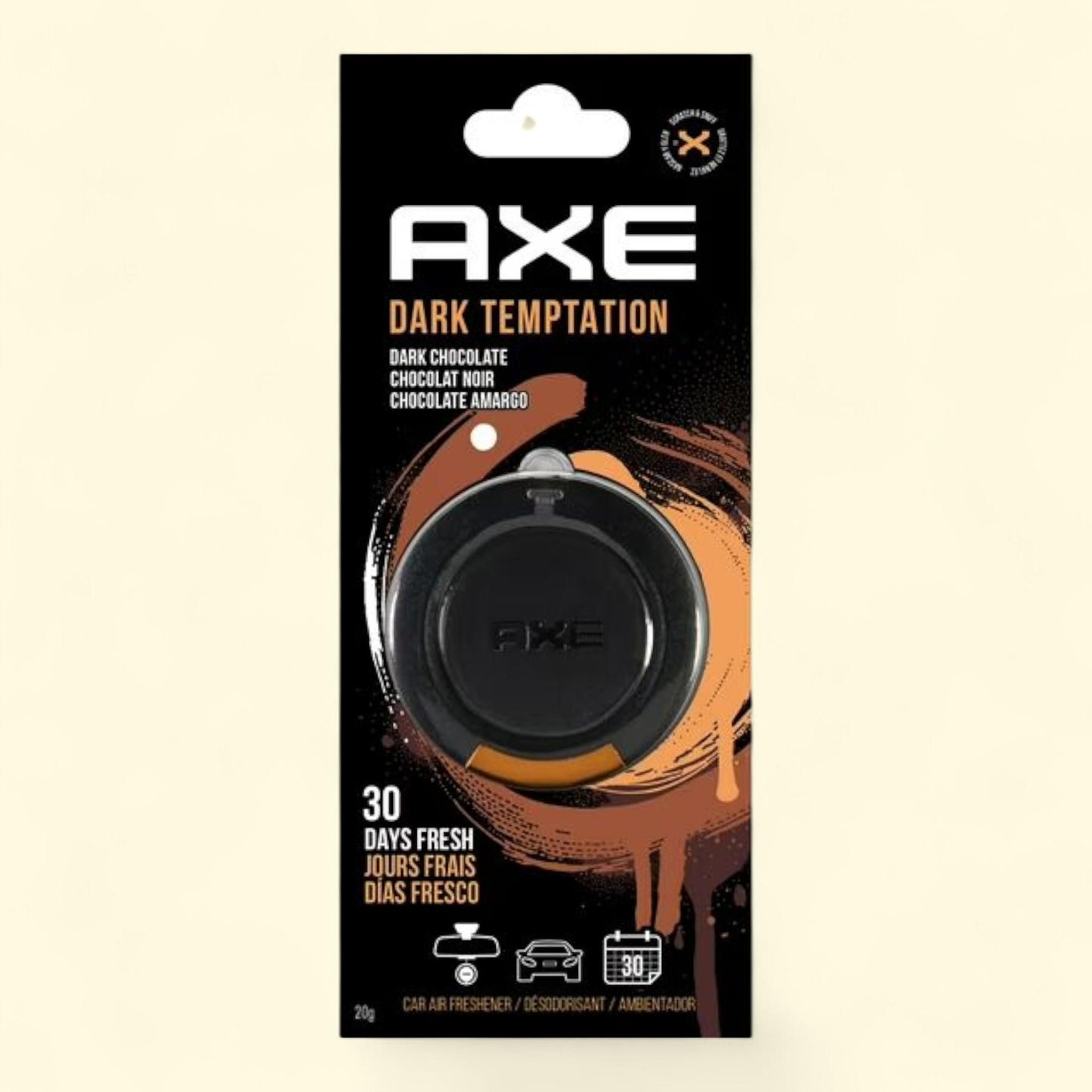 AXE Hanging Gel Car Air Freshener, Dark Temptation Scent, 1 Pack