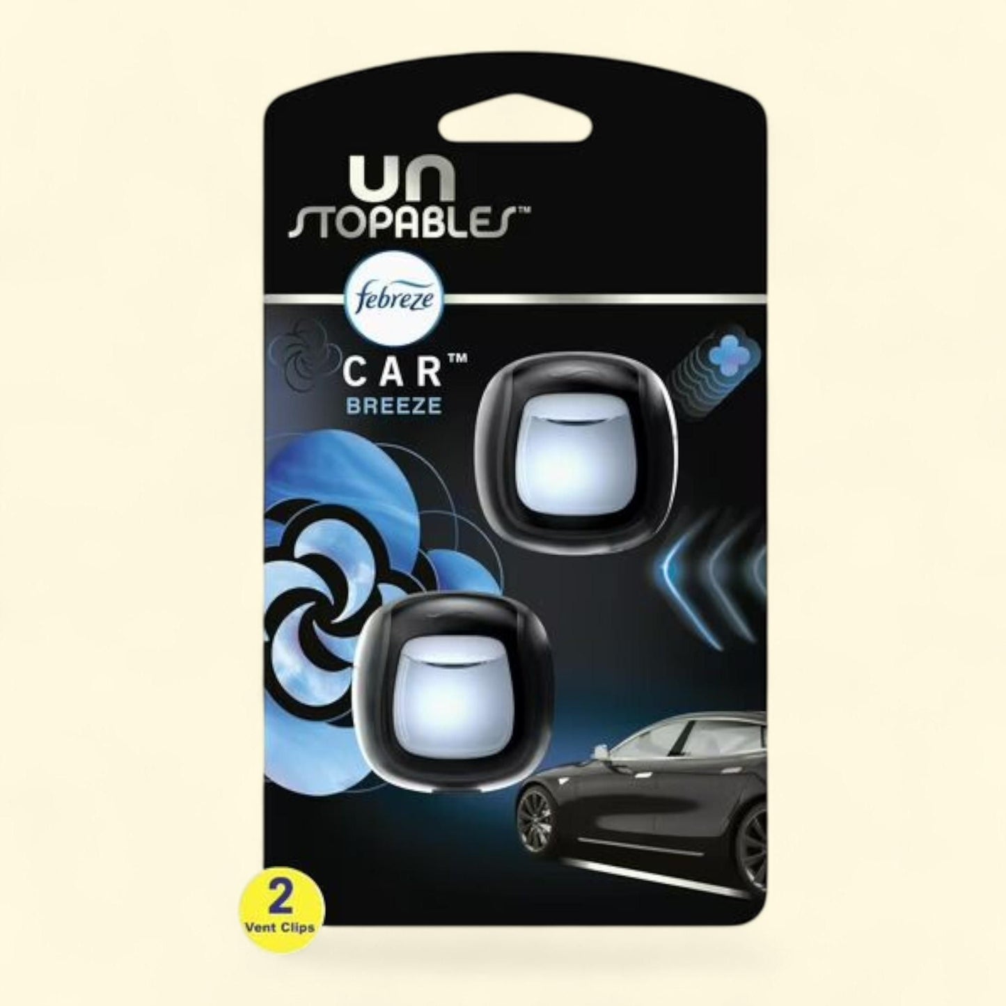 Febreze Unstopables Car Air Freshener, Breeze, 2 Count