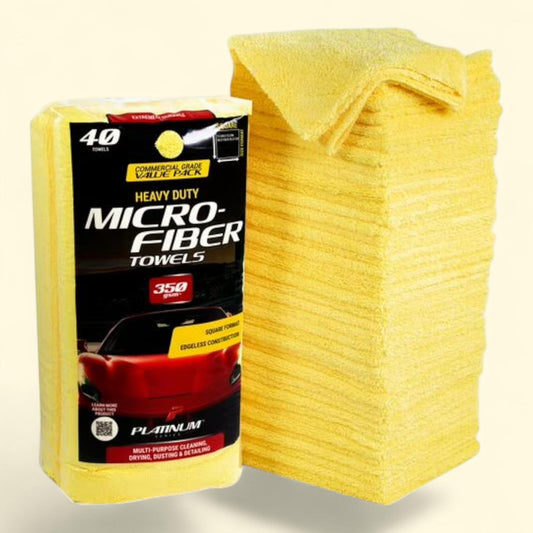 Platinum Series Microfiber Detailing Towel, 40 Pack, Yellow