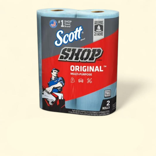 Scott Shop Towel, 2 Rolls, 55 Sheets Per Roll (110 Total Sheets)