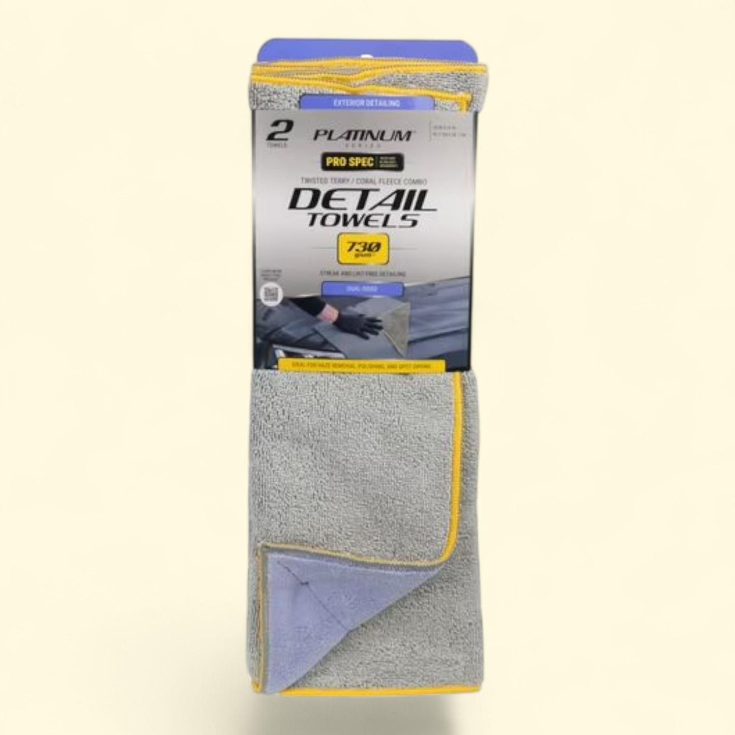 Platinum Series Pro Spec Microfiber Towel, 18 x 18, 2 Pack