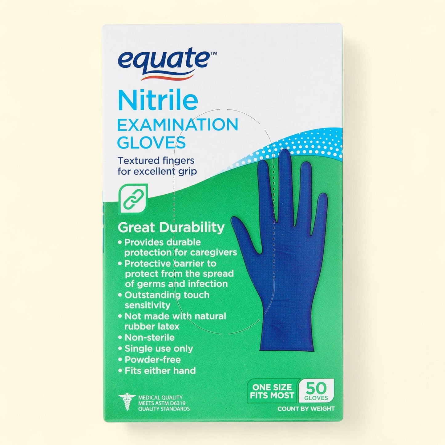 Equate Nitrile Exam Gloves, 50 Count