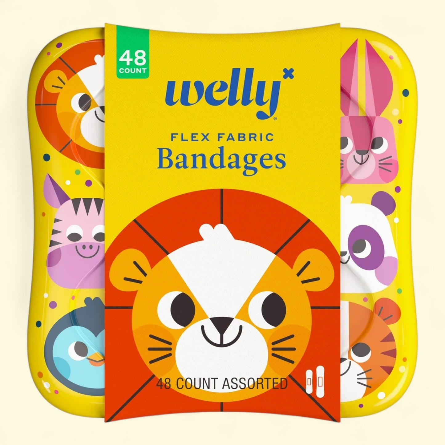 Welly Flex Fabric Bandages, Zoo Animals Pattern, 48 Count