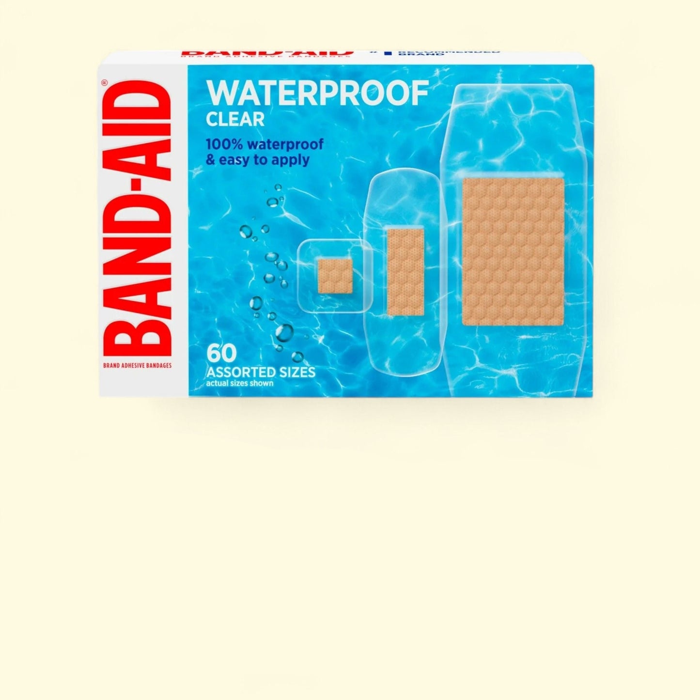 BAND-AID Clear Waterproof Adhesive Bandages, 60 Count