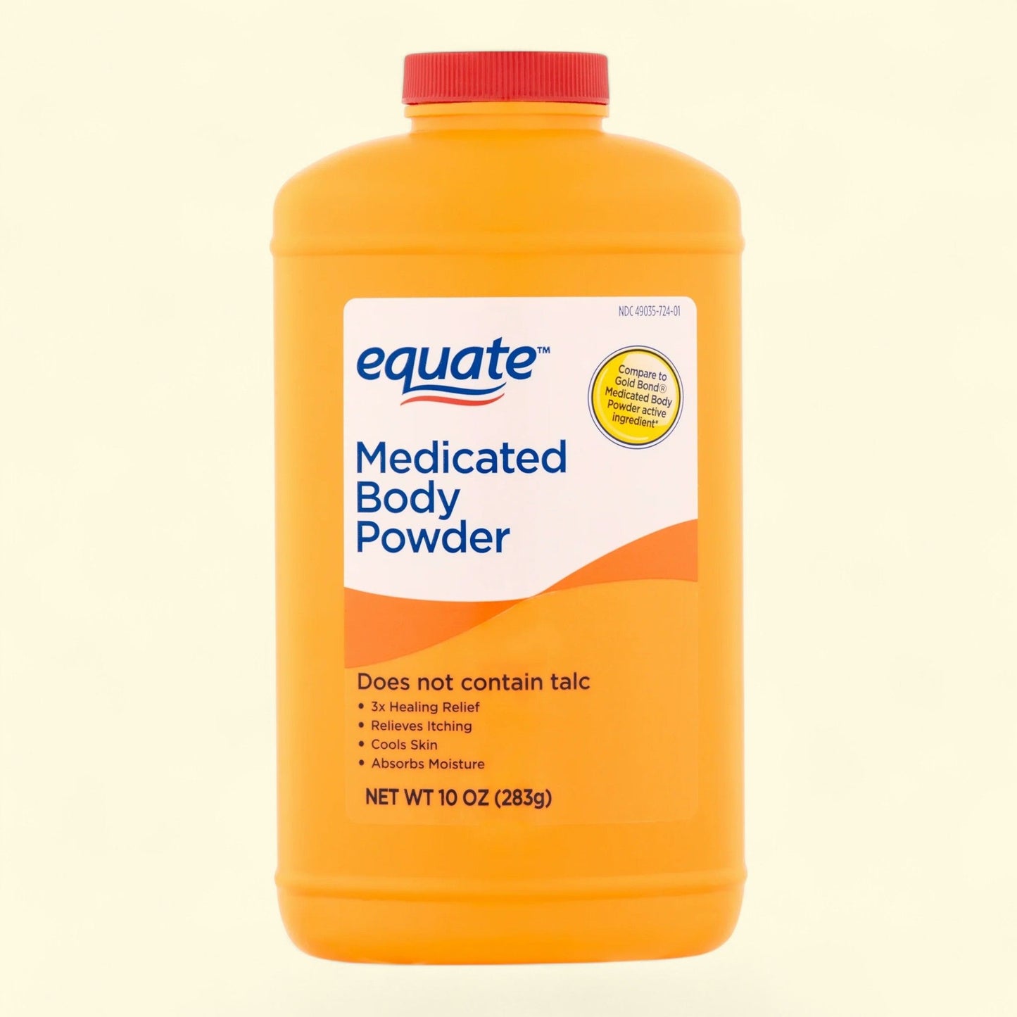 Equate Medicated Body Powder, Unscented, 10 oz