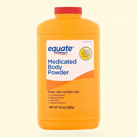 Equate Medicated Body Powder, Unscented, 10 oz