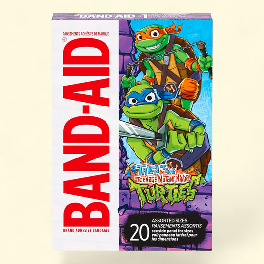 BAND-AID Bandages for Kids, Nickelodeon TMNT, 20 Count