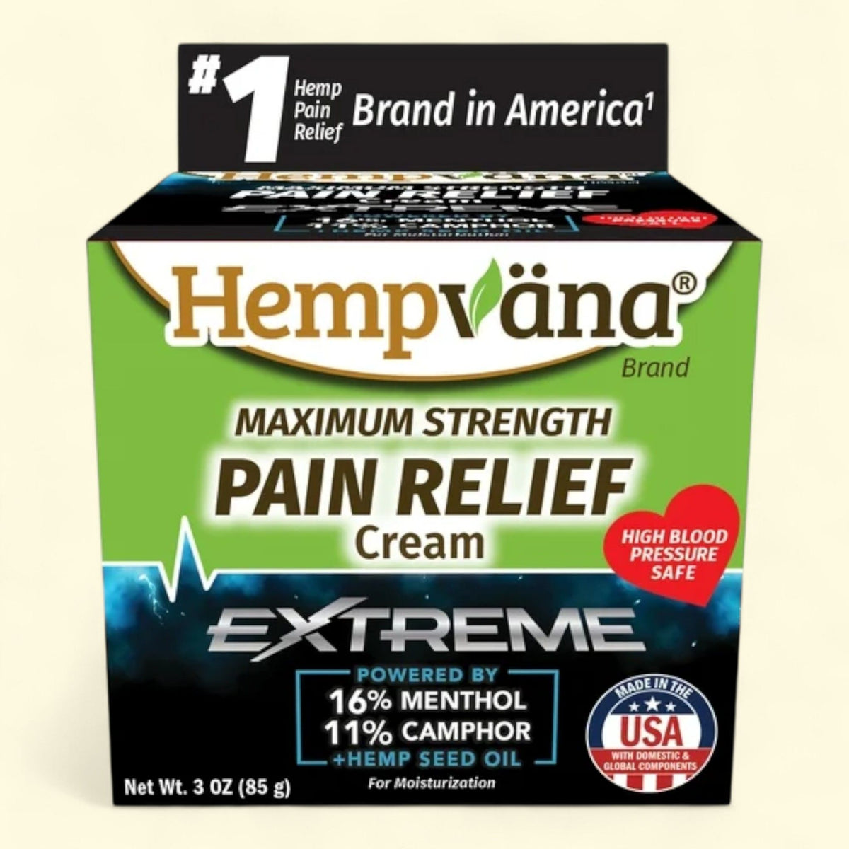 Hempvana Pain Relief Cream, Maximum Strength, 3oz — authentic US product shipped worldwide by Treatspree