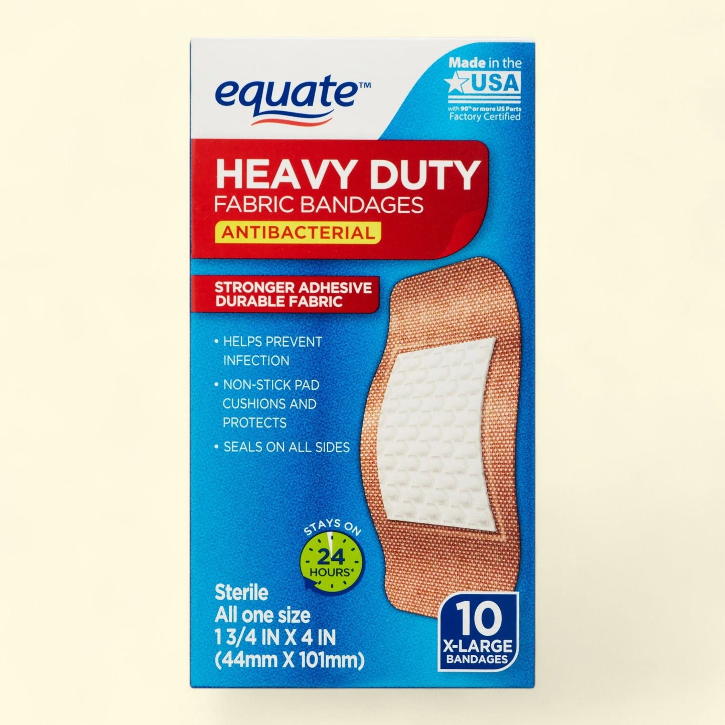Equate Fabric Bandages, X-Large, 10 Count