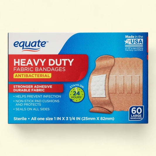 Equate Antibacterial Bandages, Large, 60 Count
