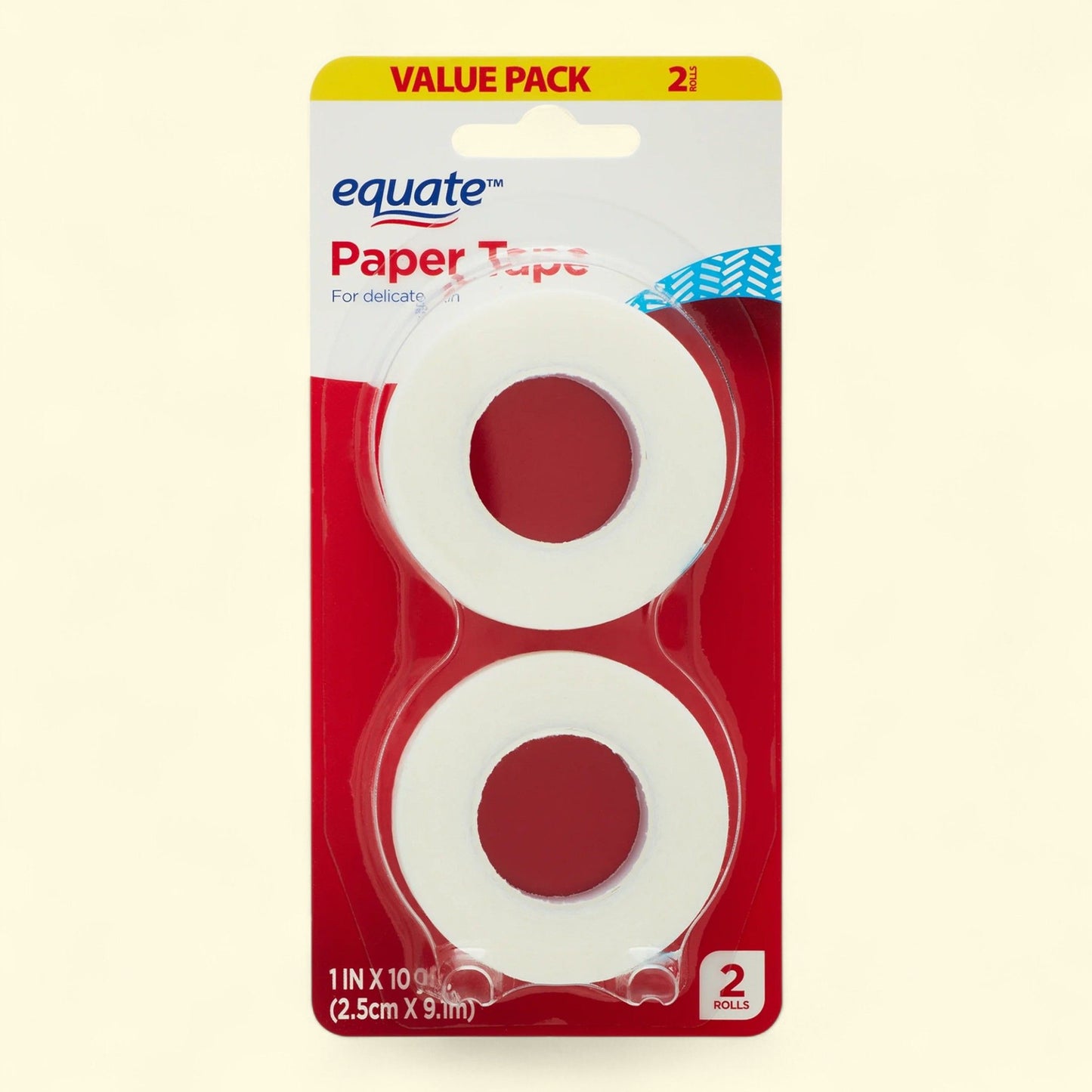 Equate Paper Tape, 1 in x 10 yds, 2 Rolls