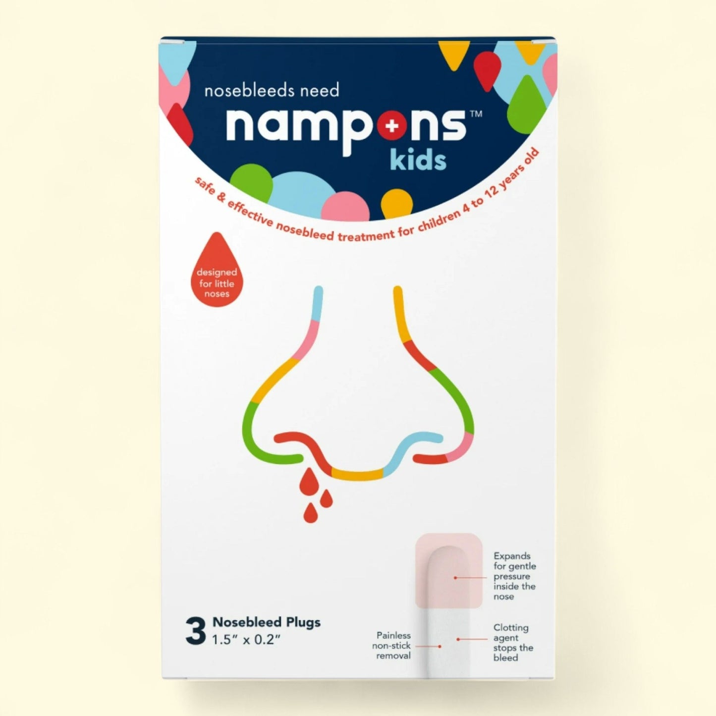 Nampons Kids Nosebleed Stoppers, 3 Count