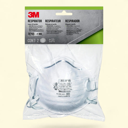 3M 8200 Lawn and Garden Respirator, N95, 2 Pack