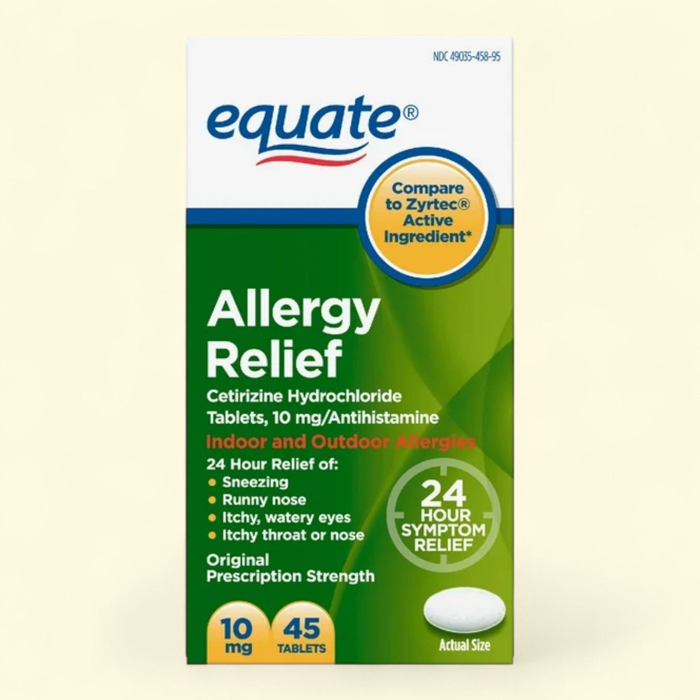 Equate Allergy Relief, 10 mg, 45 Count