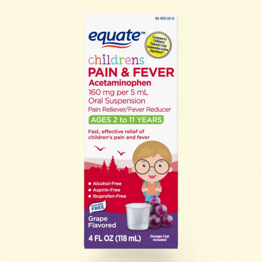 Equate Children's Pain & Fever Acetaminophen Oral Suspension, 160 mg, 4 fl oz