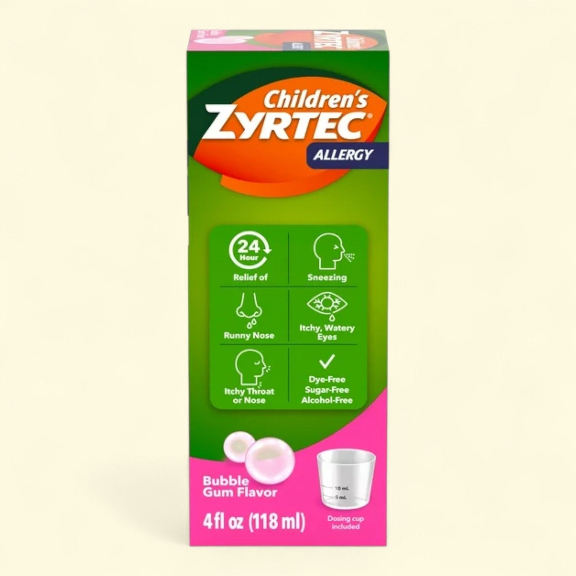 Children's Zyrtec Allergy Syrup, Bubble Gum, 4 fl. oz