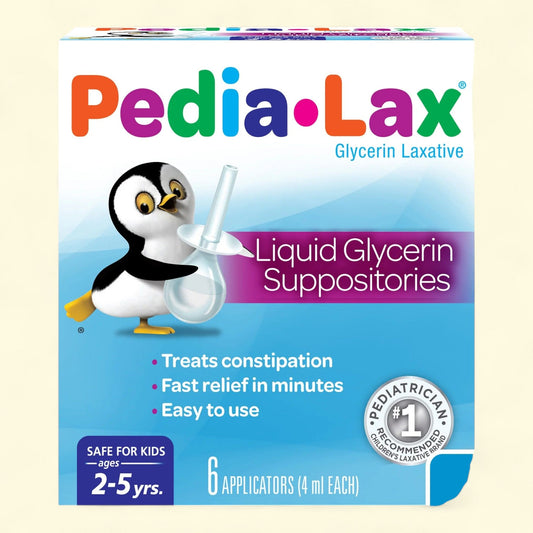 Pedia-Lax Glycerin Suppositories, Kids, Ages 2-5, 6 Count