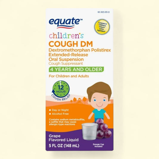 Equate Children's Cough Relief DM Liquid, Grape Flavor, 5 oz