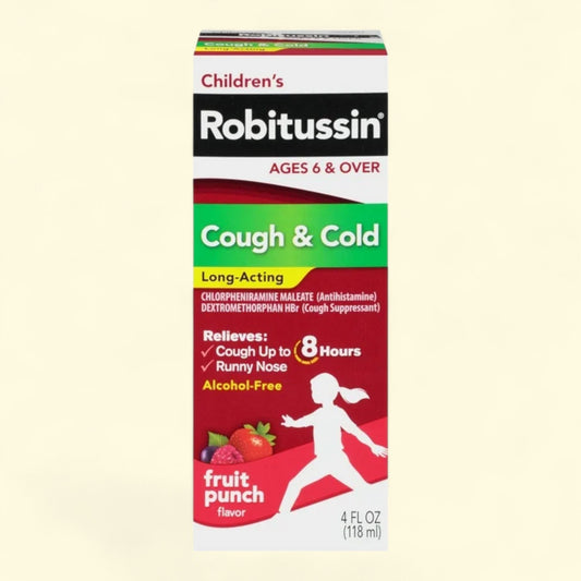 Robitussin Cough and Cold Medicine for Kids, Fruit Punch, 4 Fl Oz