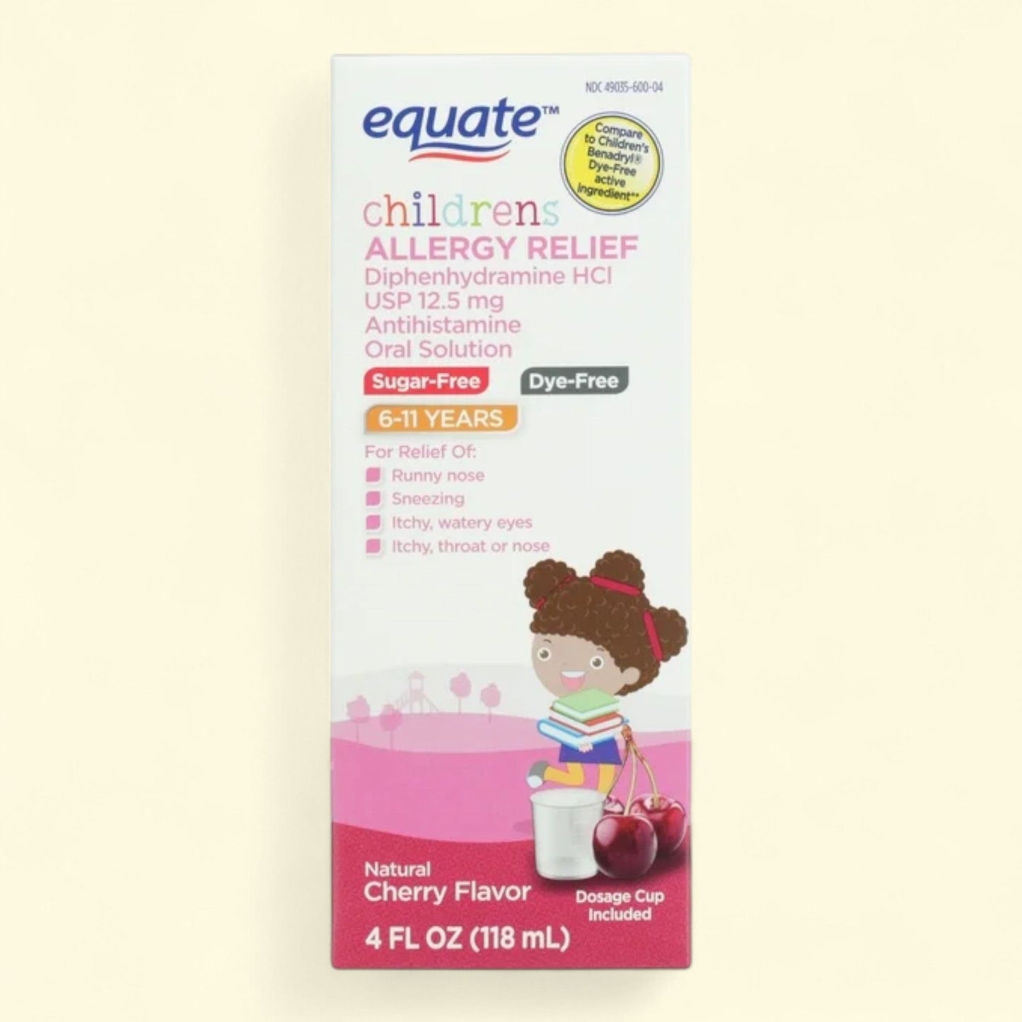 Equate Children's Diphenhydramine Allergy Relief Oral Solution, 12.5 mg, 4 fl oz