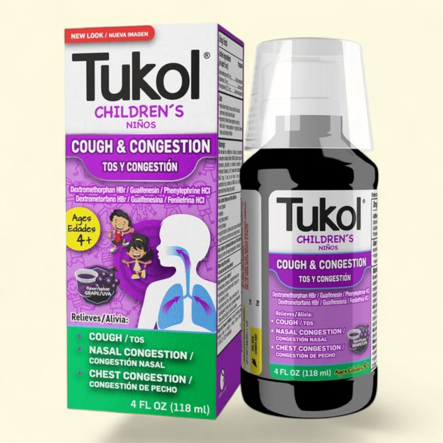 Tukol Grape, Kids' Cough & Congestion Relief, 4 fl oz