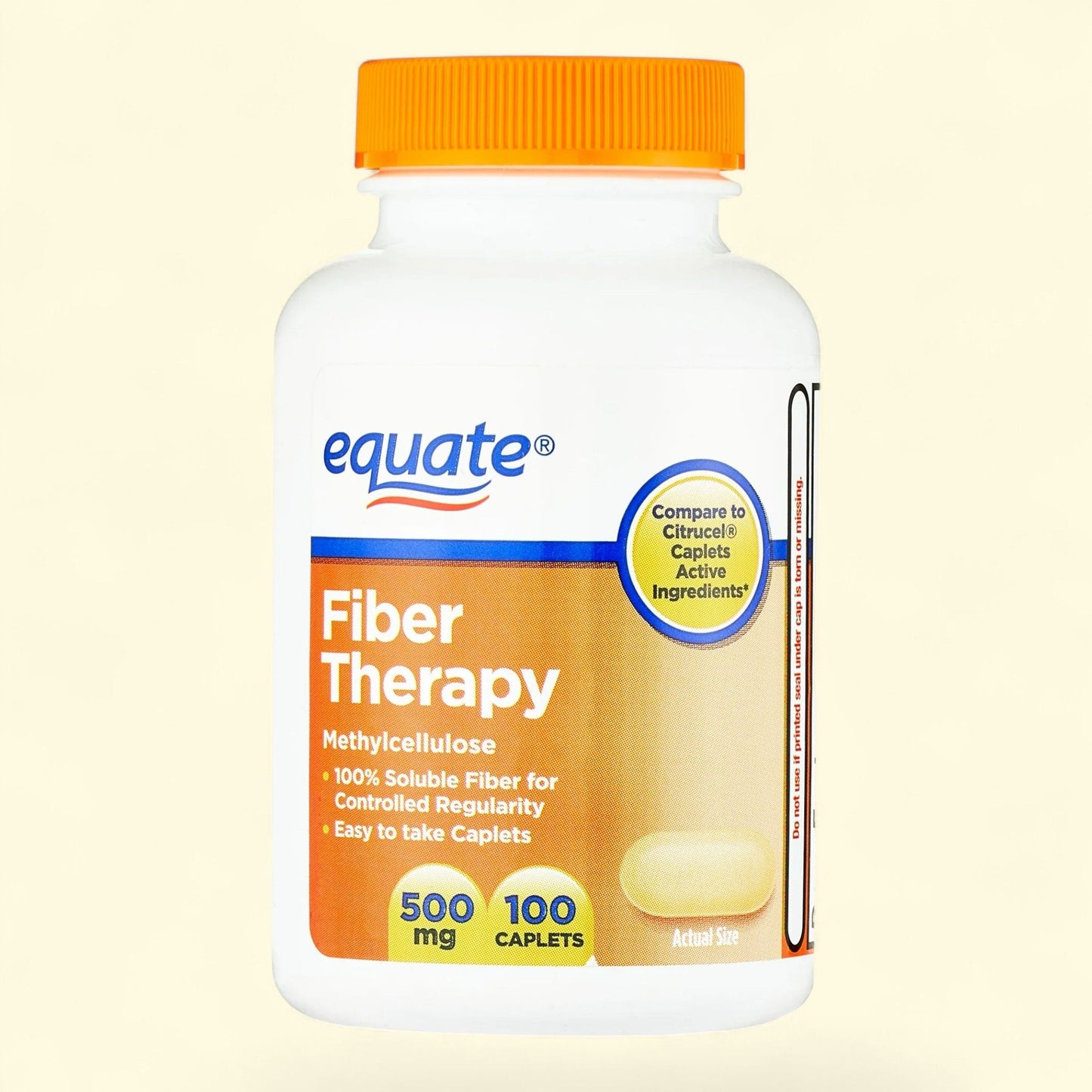 Equate Fiber Therapy Caplets, 500 mg 100 Count