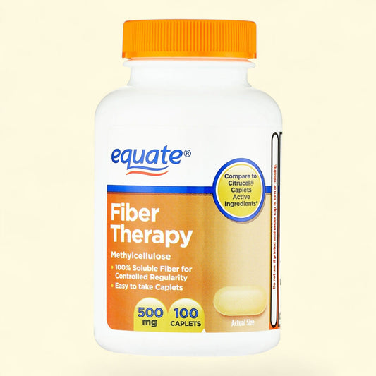 Equate Fiber Therapy Caplets, 500 mg 100 Count