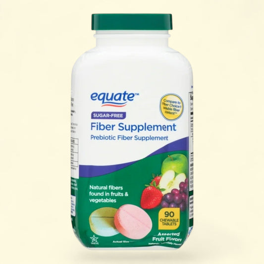 Equate Fiber Supplement Chewable Tablets, 90 Count