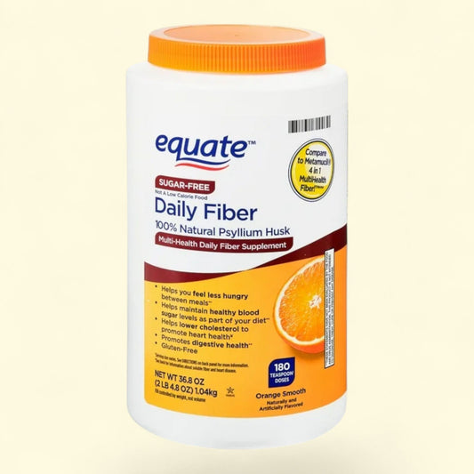 Equate Daily Fiber Powder Orange Smooth, 36.8 oz
