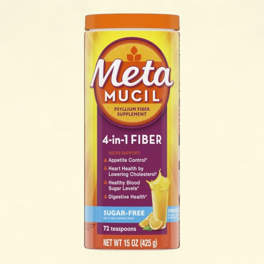 Metamucil Fiber Supplement, Sugar Free Fiber Powder, Orange, 72 Servings