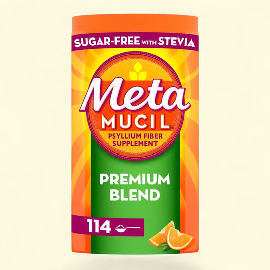 Metamucil Fiber Supplement, Fiber Powder, Orange, 114 Servings