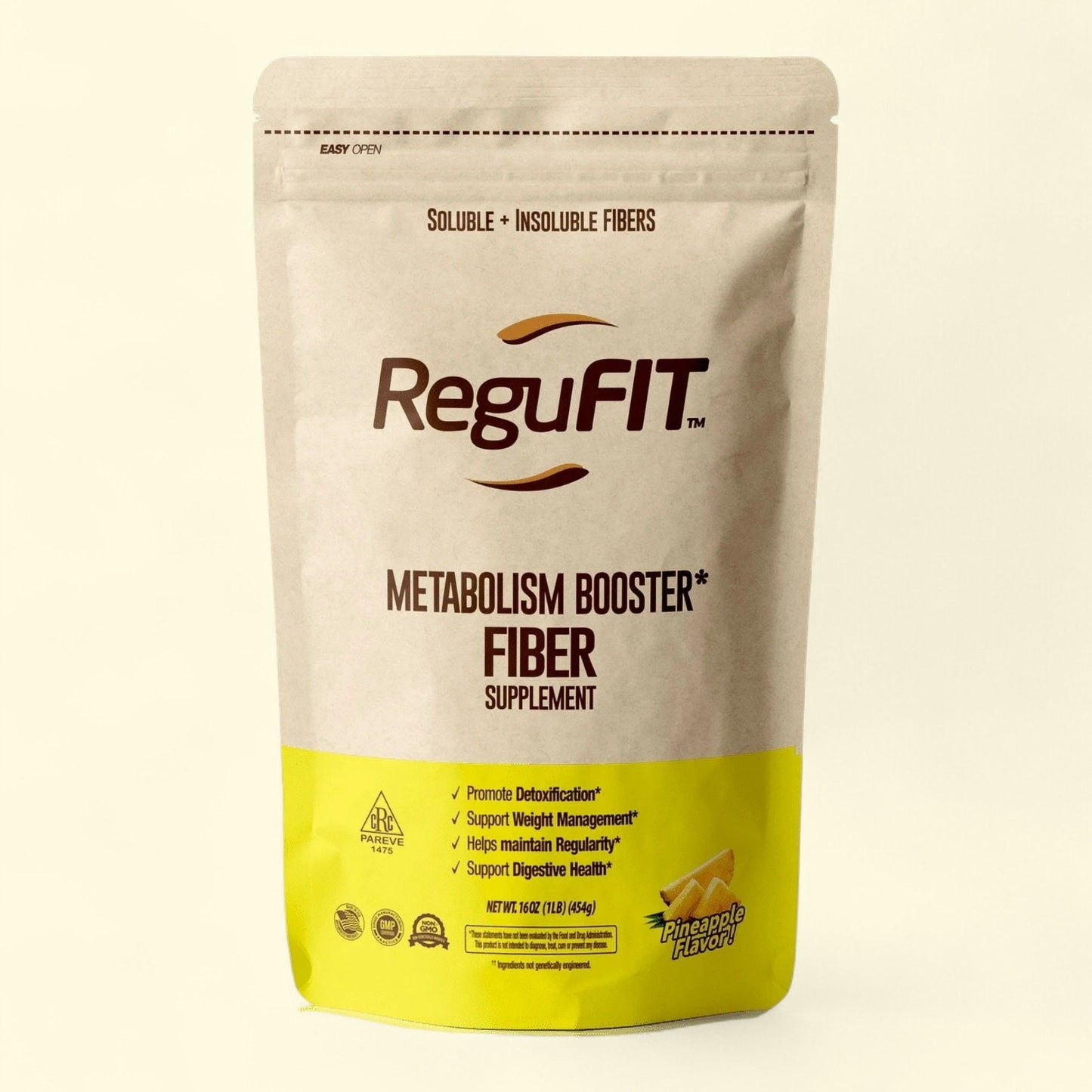 Regufit Daily Fiber Supplement, 1 lb. 16 oz, Pineapple Flavor — authentic US product shipped worldwide by Treatspree