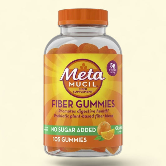 Metamucil Fiber Supplement, No Sugar Added Fiber Gummies, 105 Count