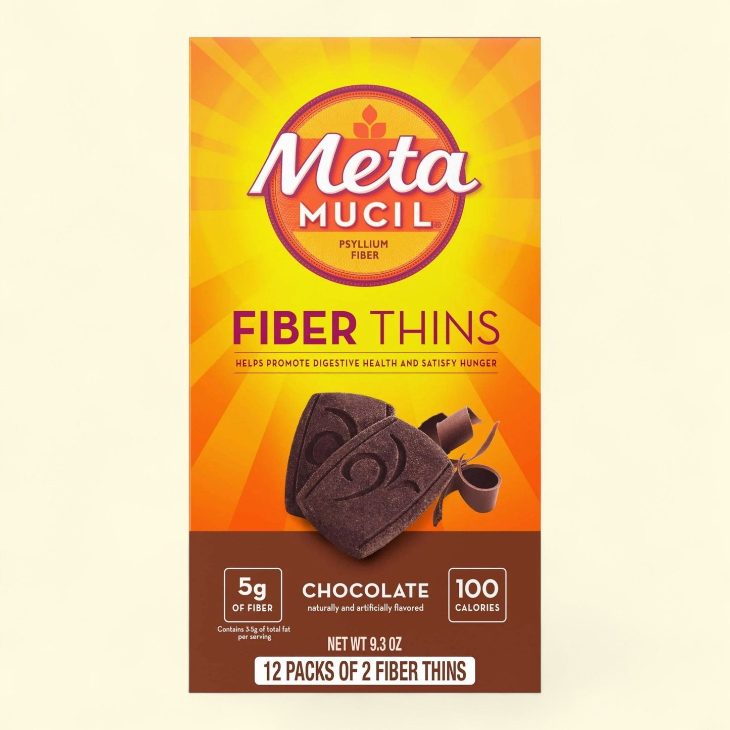 Metamucil Fiber Supplement Chewable Thins, Chocolate, 12 Count