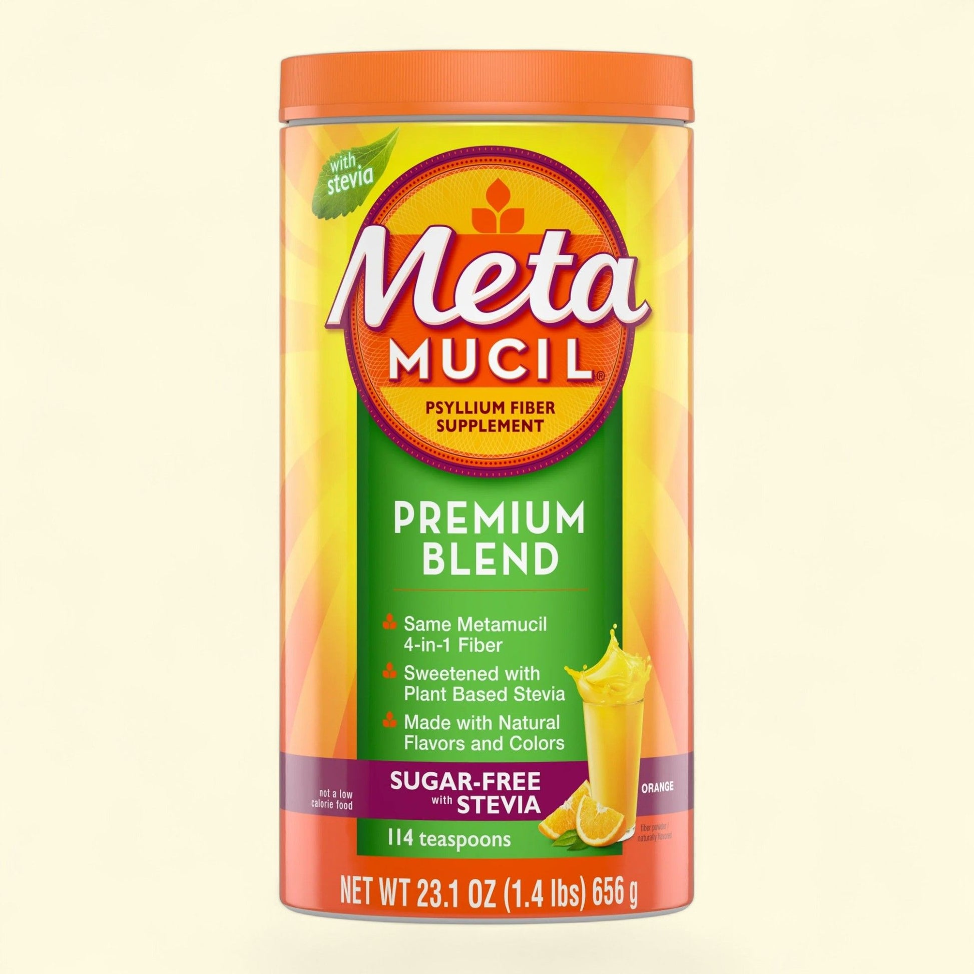 Metamucil Premium Blend, Psyllium Fiber Powder Supplement, 114 Serv... — authentic US product shipped worldwide by Treatspree