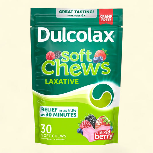 Dulcolax Saline Laxative Soft Chews, Mixed Berry Flavor, 30 Count