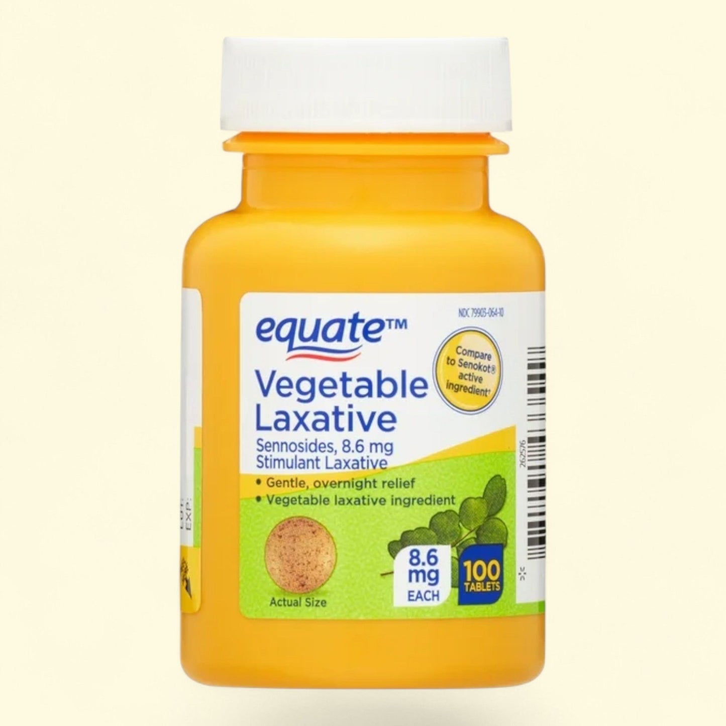 Equate Natural Vegetable Laxative, 100 Tablets