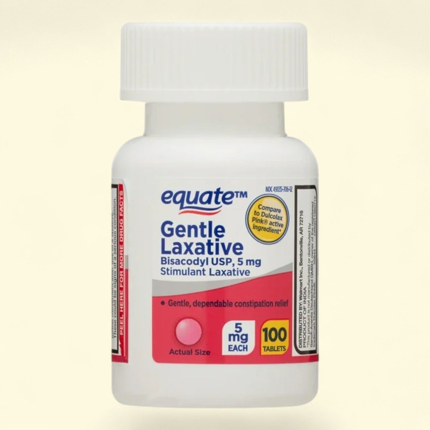Equate Laxative Tablets, Bisacodyl 5 mg, 100 Count