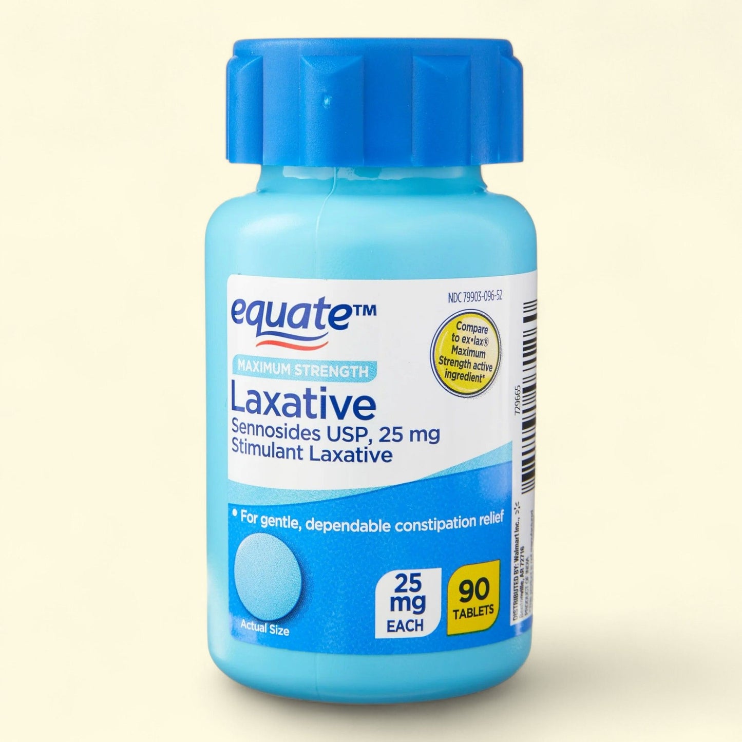 Equate Sennosides Laxative Tablets, 25mg, 90 Count