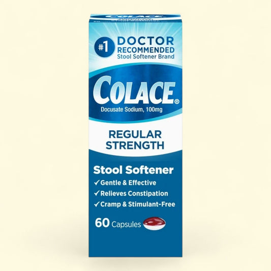 Colace Constipation Relief Capsules, 100mg, 60 Count