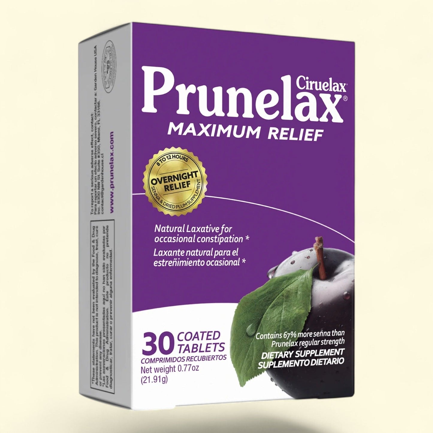 Prunelax Ciruelax Maximum Relief Laxative, 30 Count