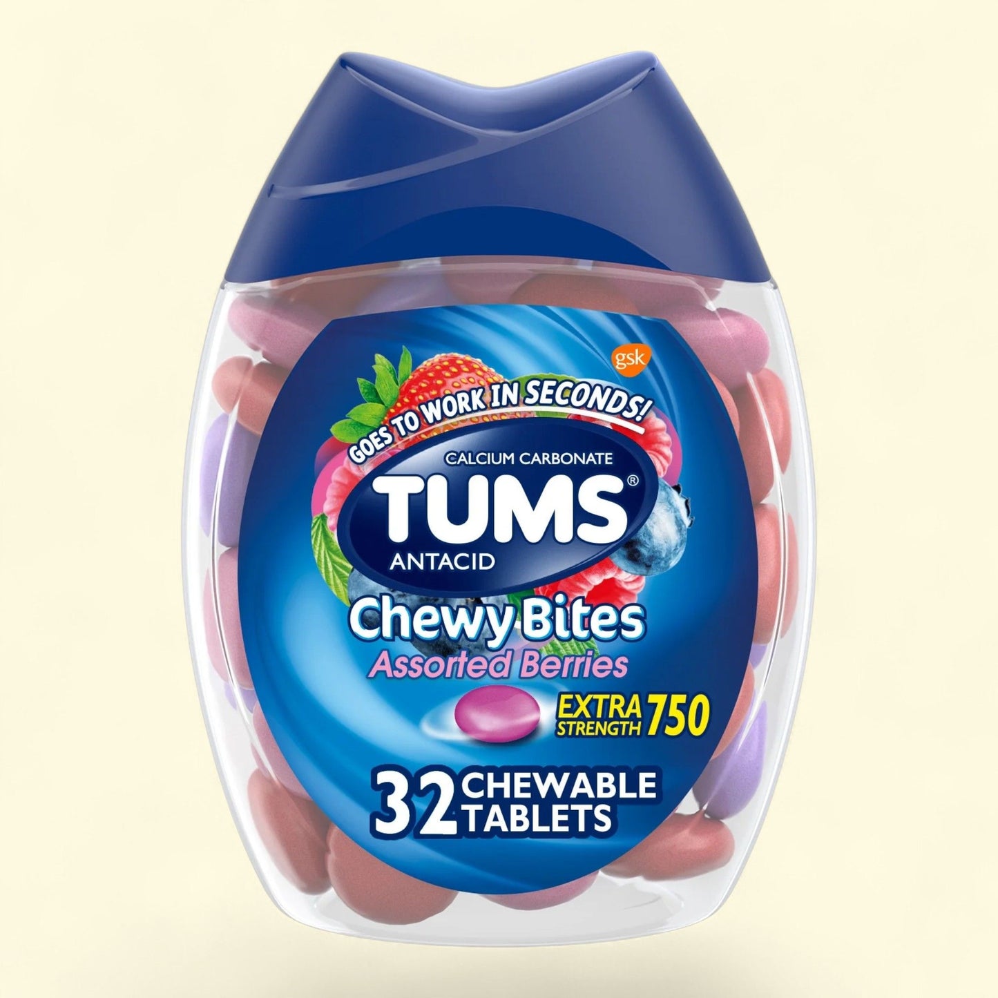 Tums Chewy Bites, Berry, 32 Ct