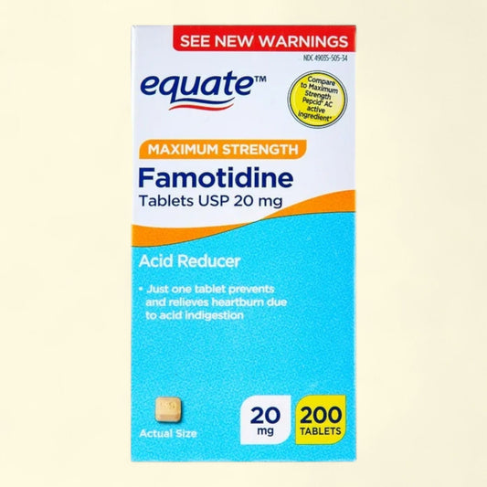 Equate Famotidine Tablets, 20mg, 200 Count
