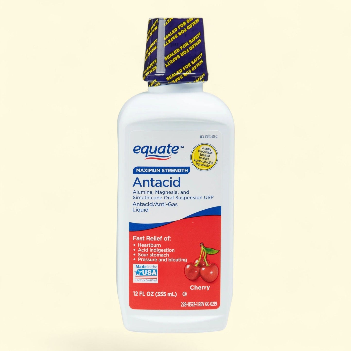 Equate Antacid Liquid, Cherry, 12 fl. Oz.
