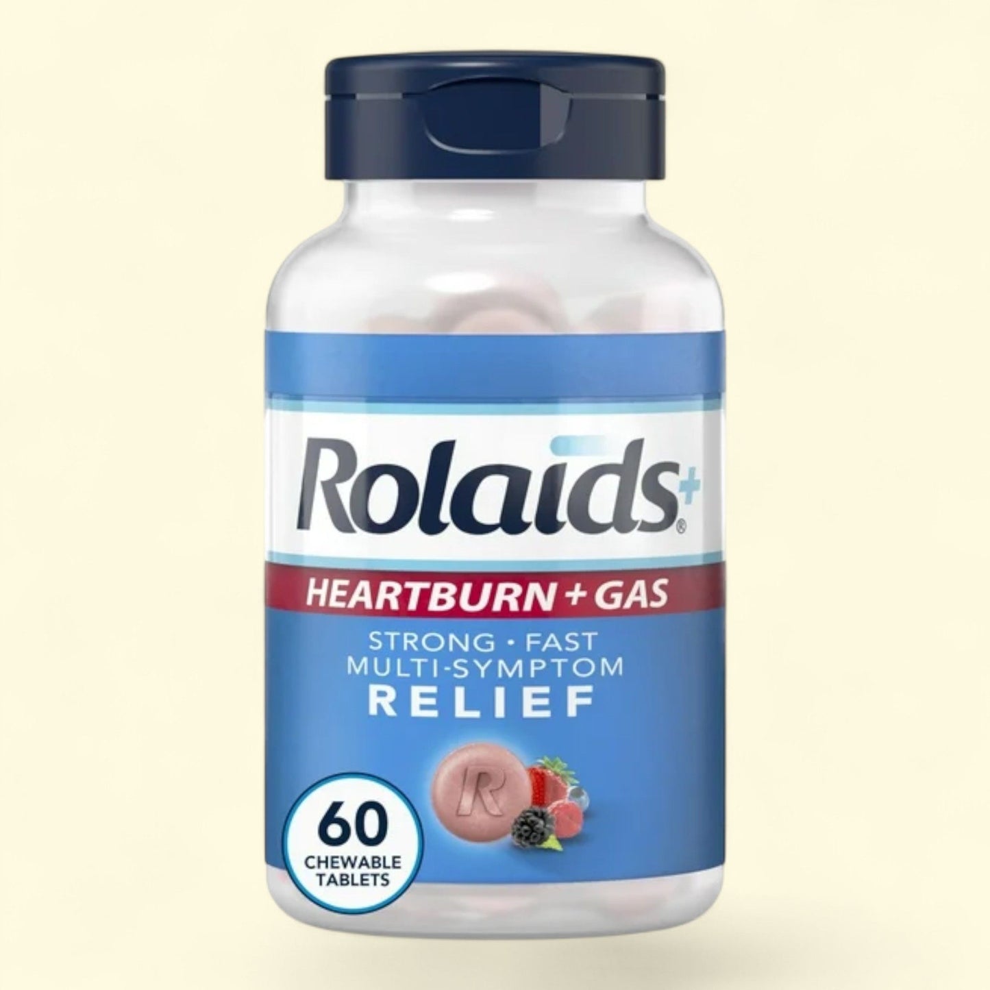 Rolaids Chewable Antacid Tablets, Berry, 60 Count