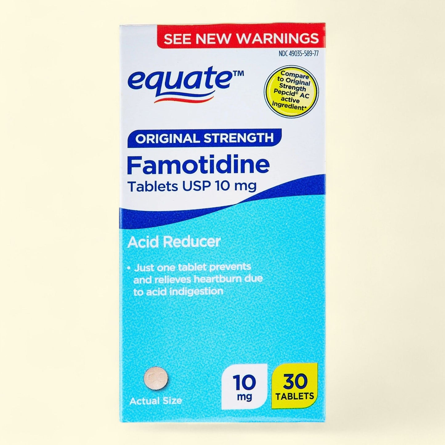 Equate Famotidine Tablets, 10mg, 30 Count