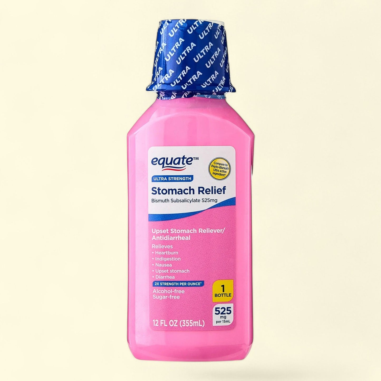 Equate Upset Stomach Relief Bismuth Liquid, 12 fl oz